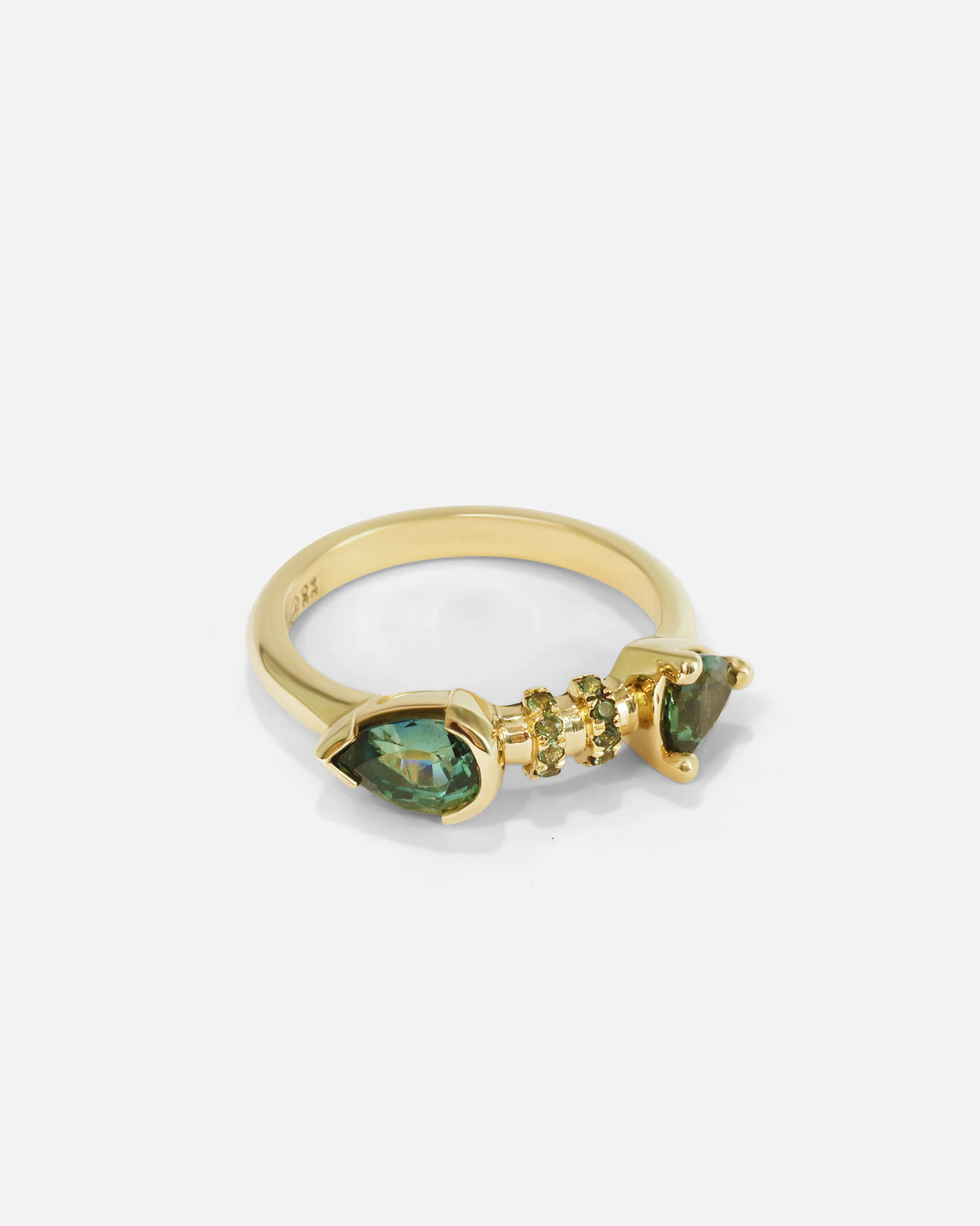 Calabash Nebula Teal Sapphire Ring - Image 2