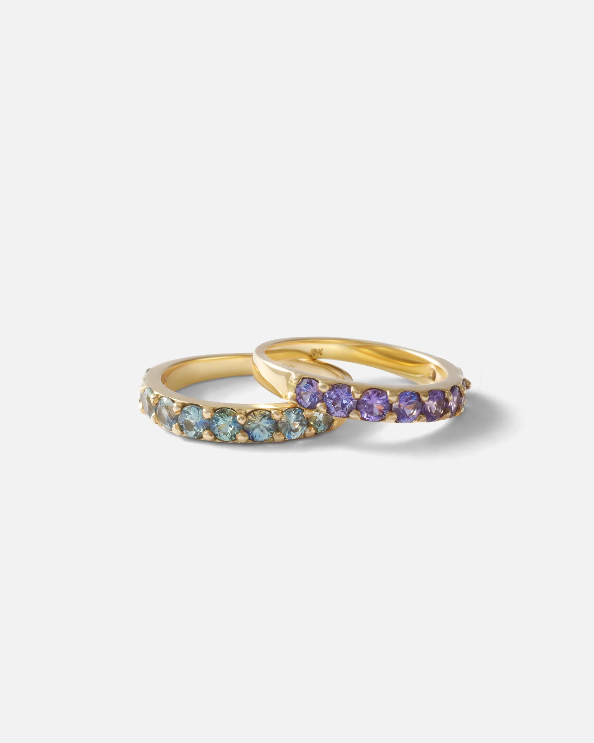 Dew / 3mm Teal Sapphire Band - Image 3