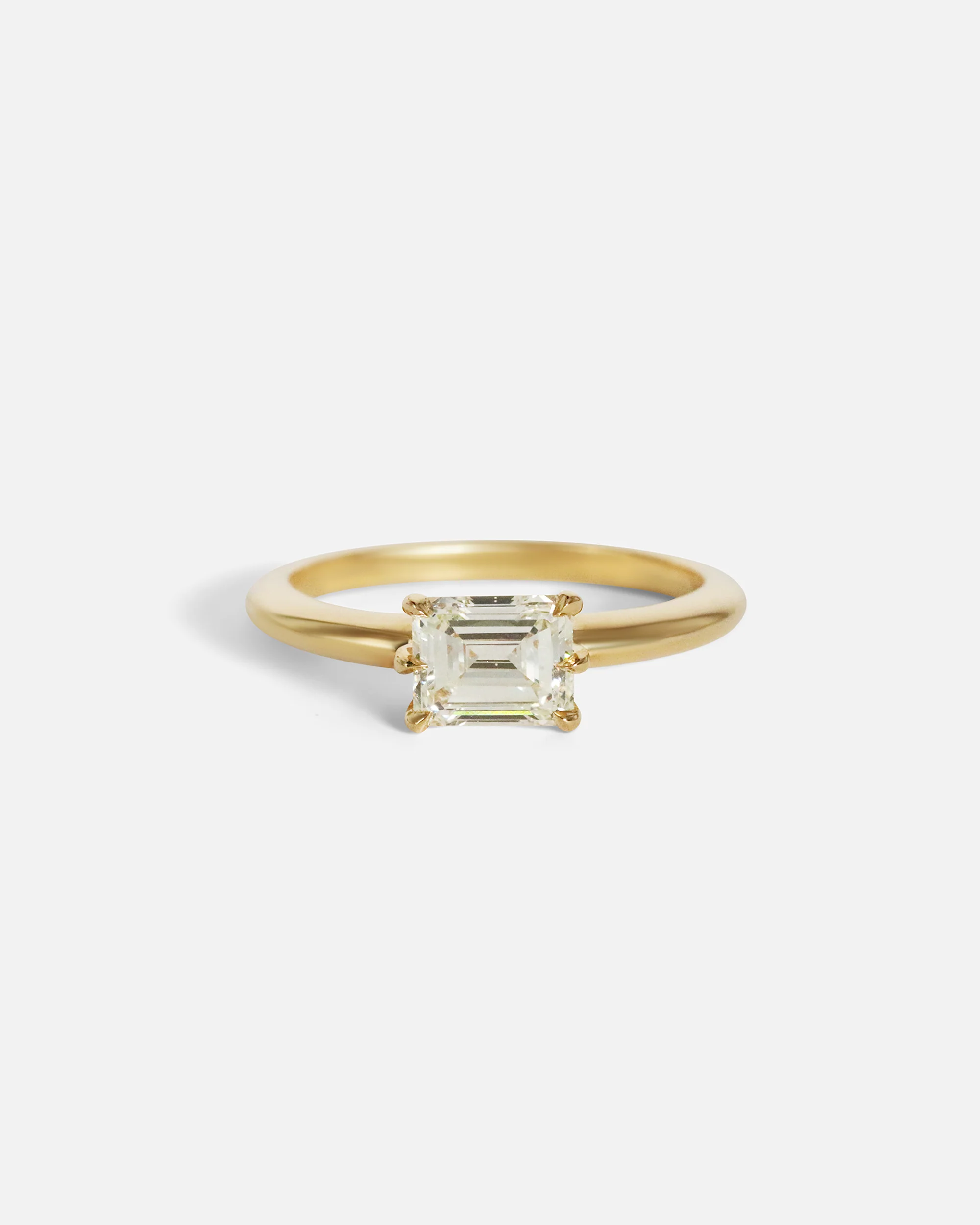Emerald Cut Six Prong Diamond Ring