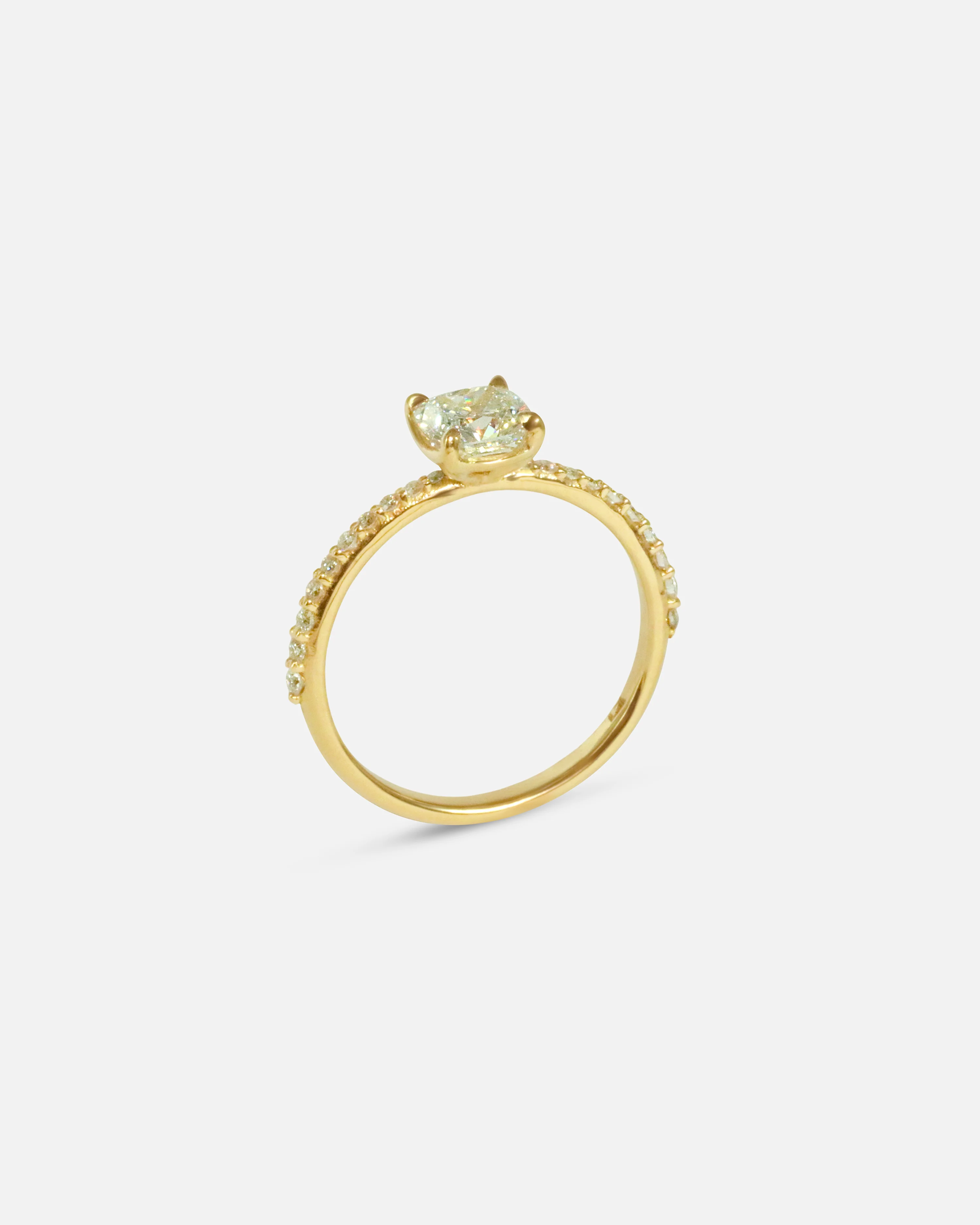 Lara / White Cushion + Pave Ring - Image 3