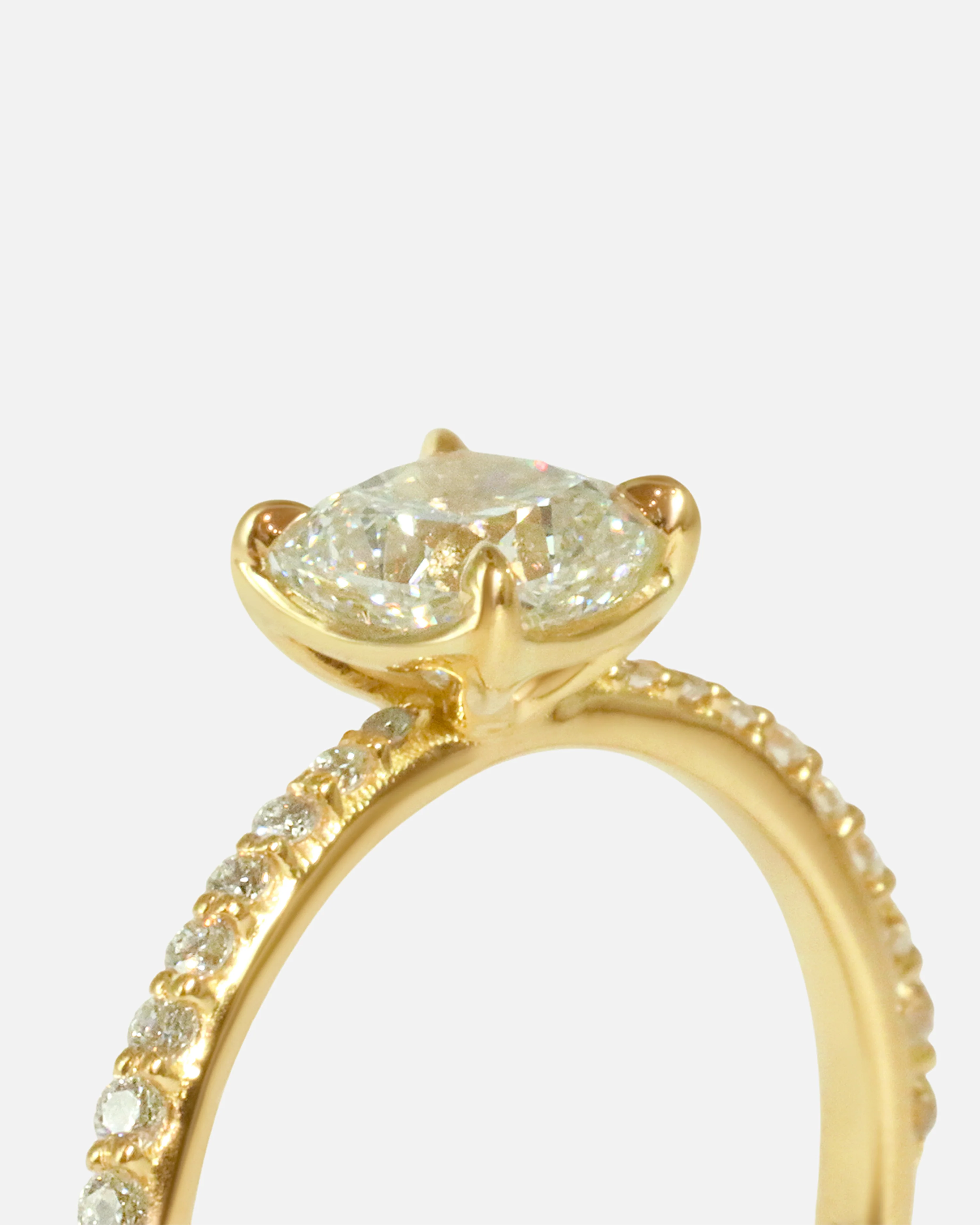 Lara / White Cushion + Pave Ring - Image 4