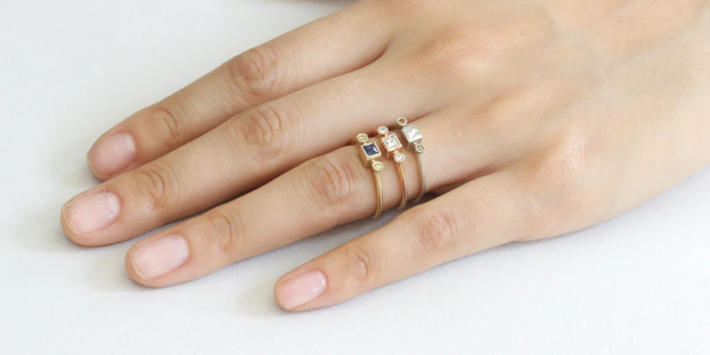 Melee 27 / Blue Sapphire + Yellow Diamond Ring - Image 3