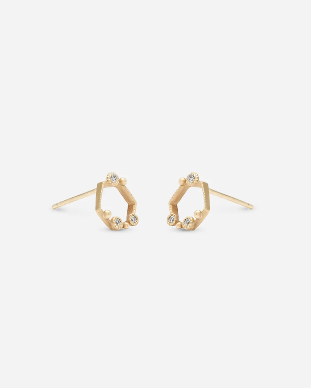 Melee 59 Hexagon / White Diamond Studs - Image 2