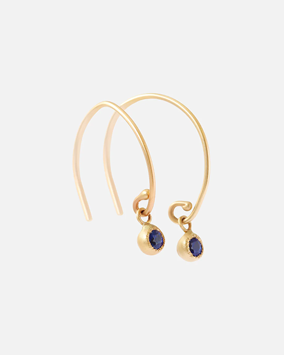 Melee Ball Loop / Sapphire Earrings - Image 4