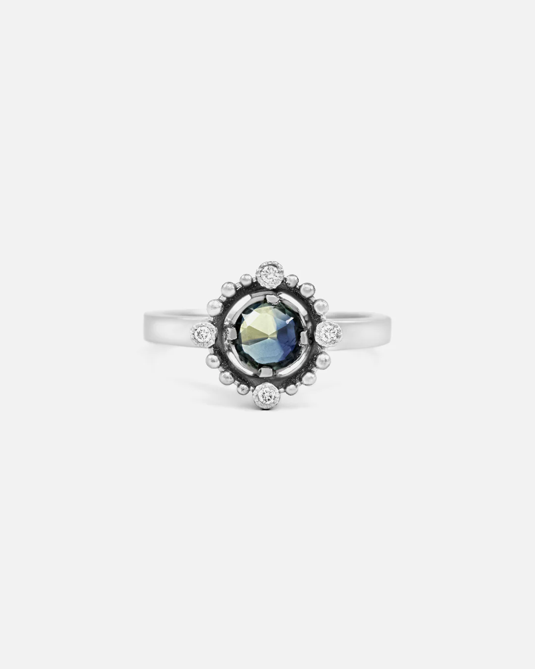 Melee Halo / E11 Bi-Color Sapphire Ring