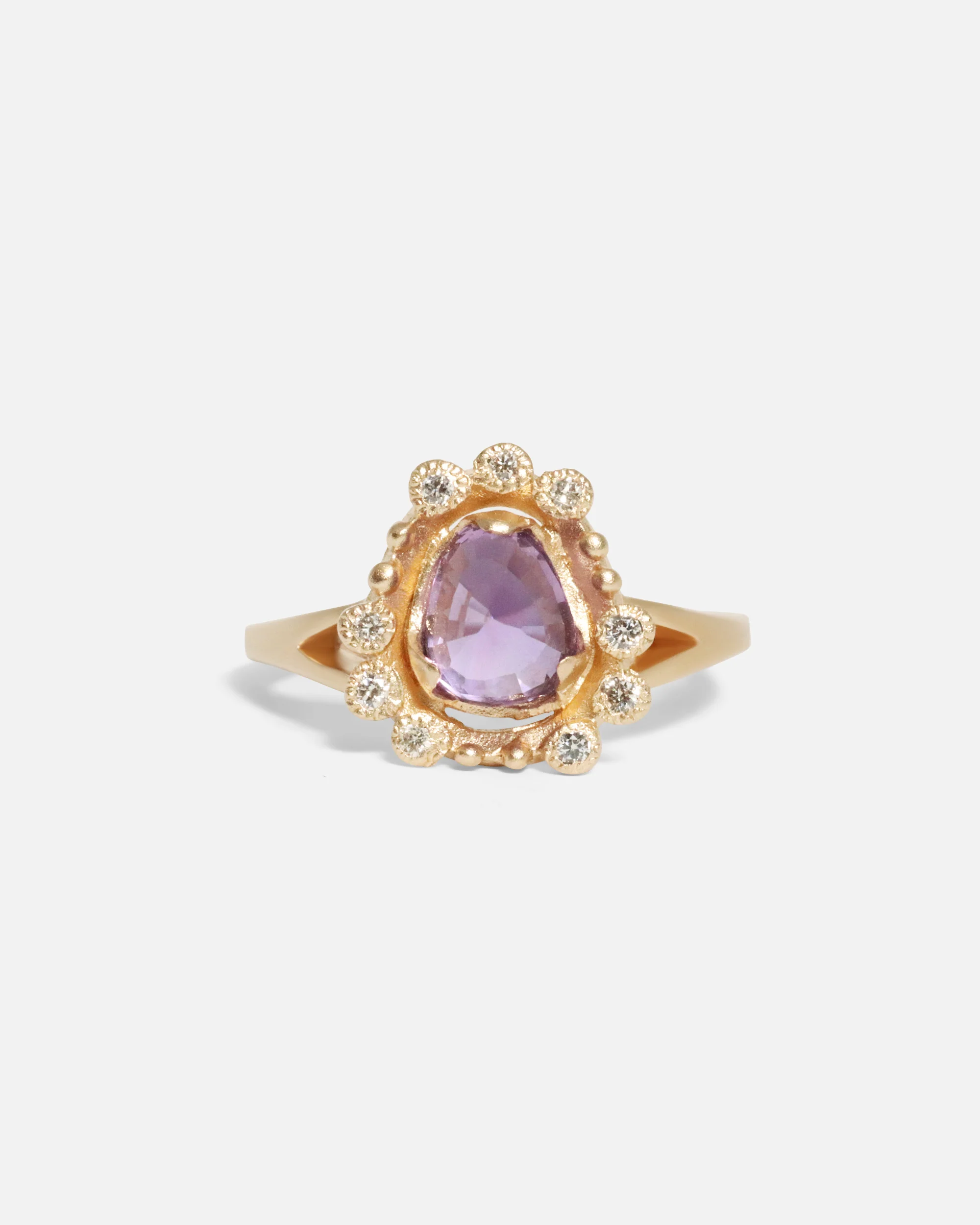 Melee Halo / E19 Purple Sapphire Ring