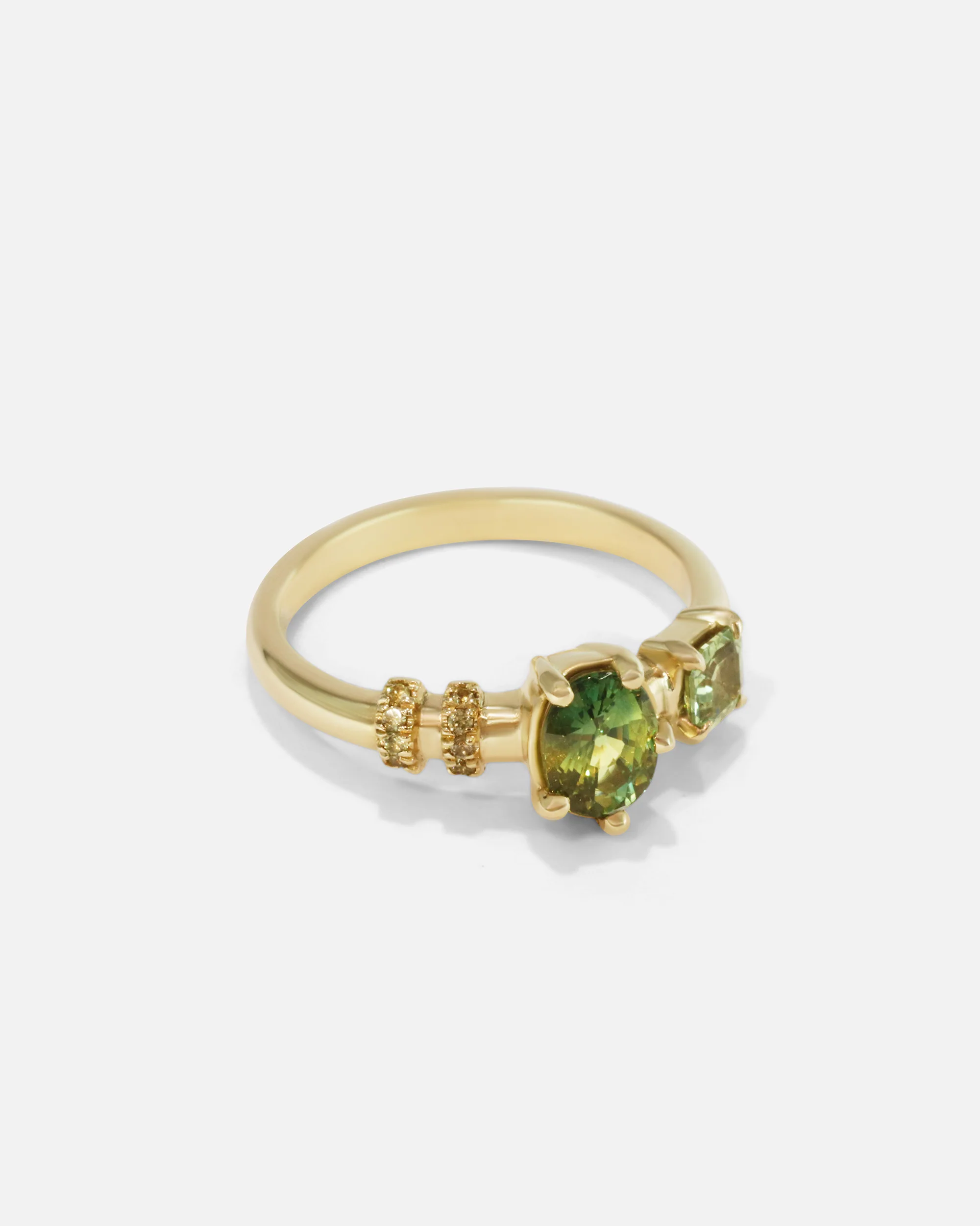 Monoceros Nebula Green Asscher Sapphire Ring - Image 3