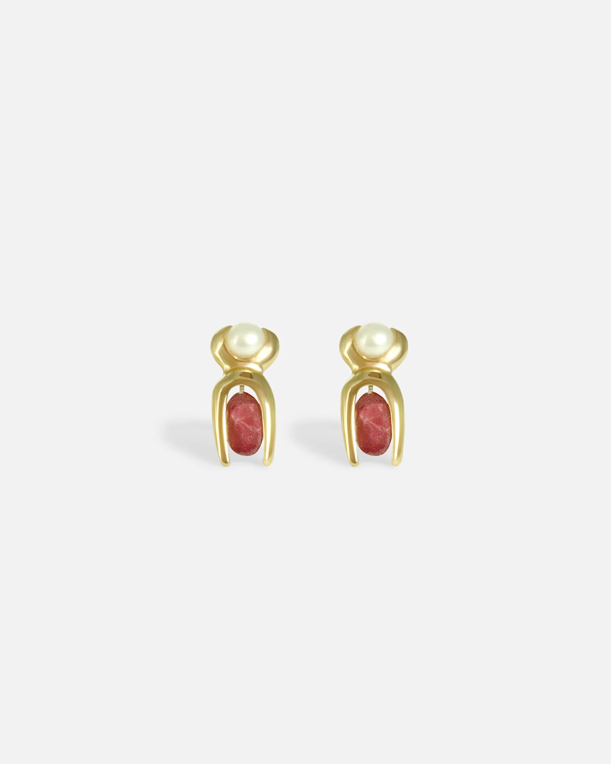 Mutation Earrings / Pearl & Ruby
