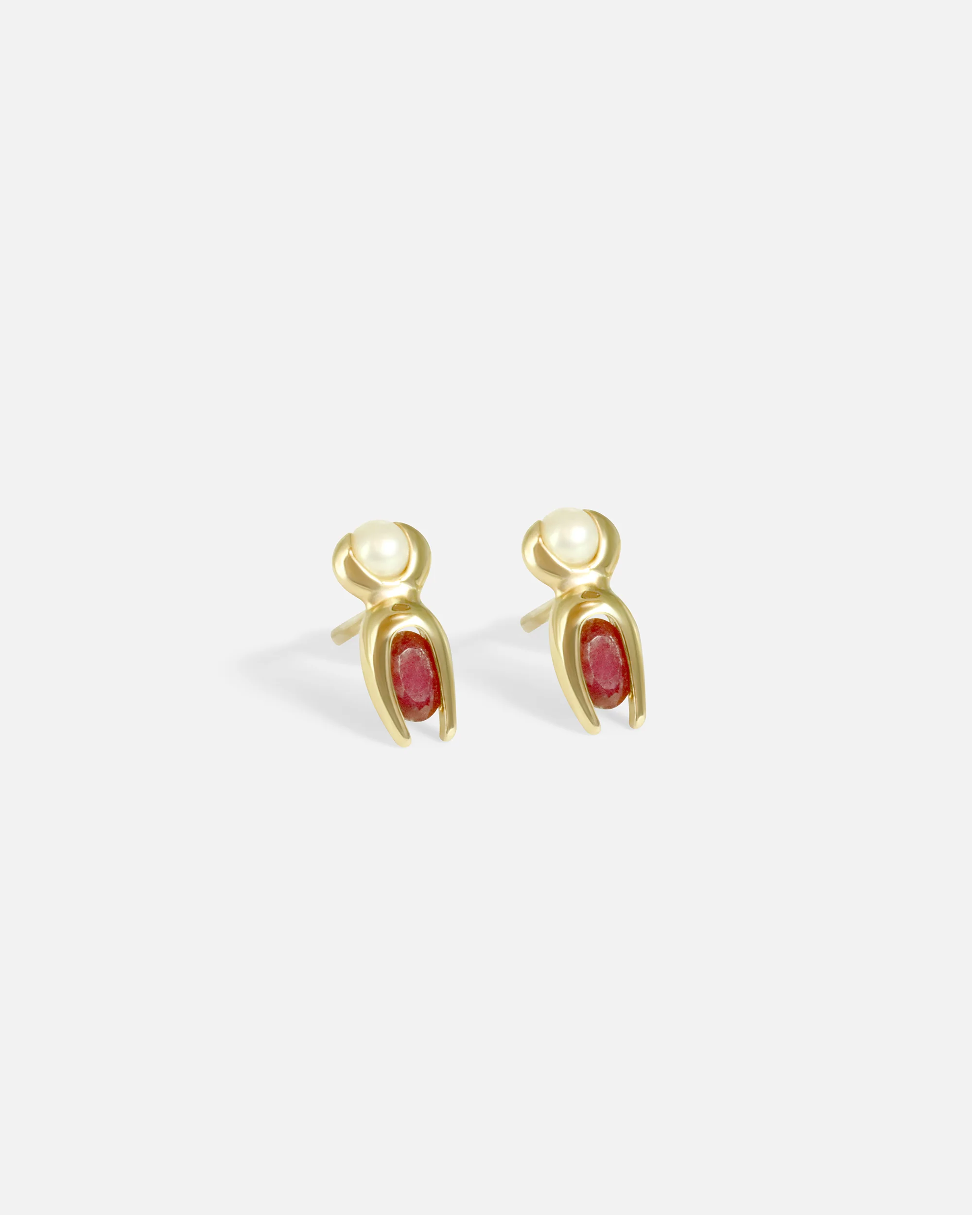 Mutation Earrings / Pearl & Ruby - Image 2