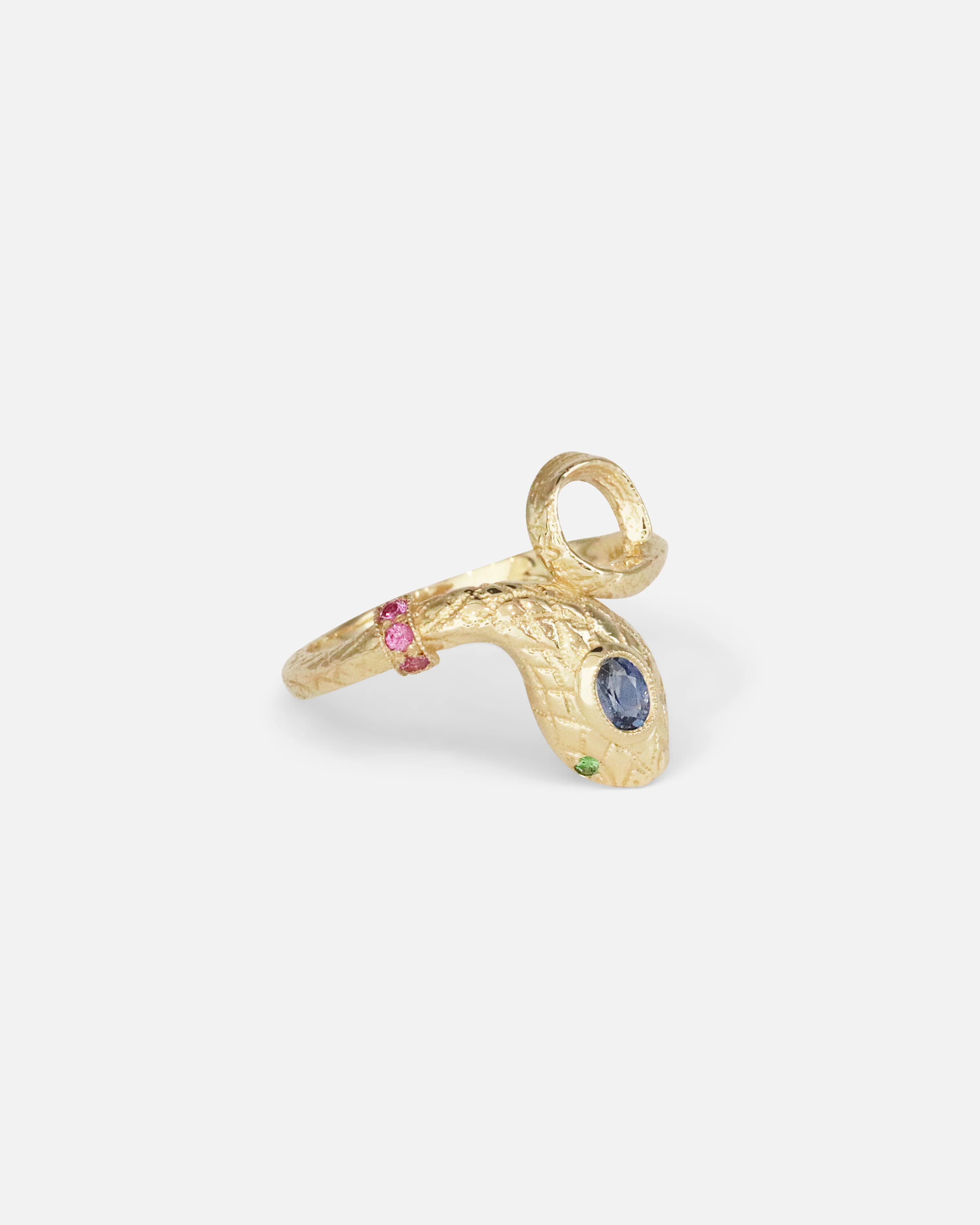 Ornata Ophidia Ruby Collar Ring / Blue Sapphire - Image 2