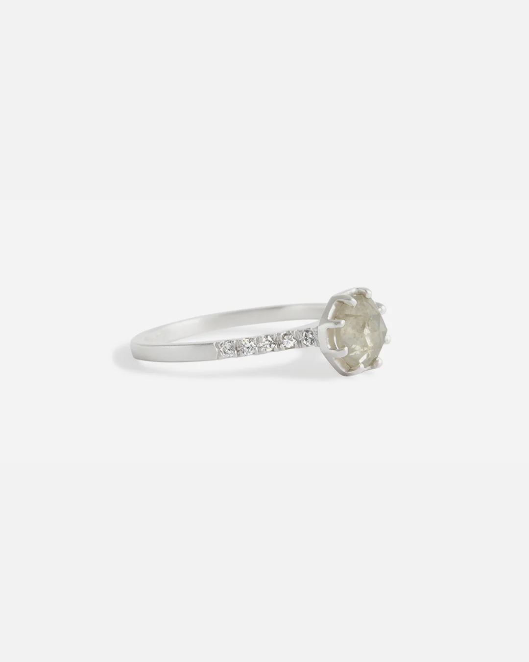 Pave / Modified Octagon Yellowish Diamond + Platinum - Image 3