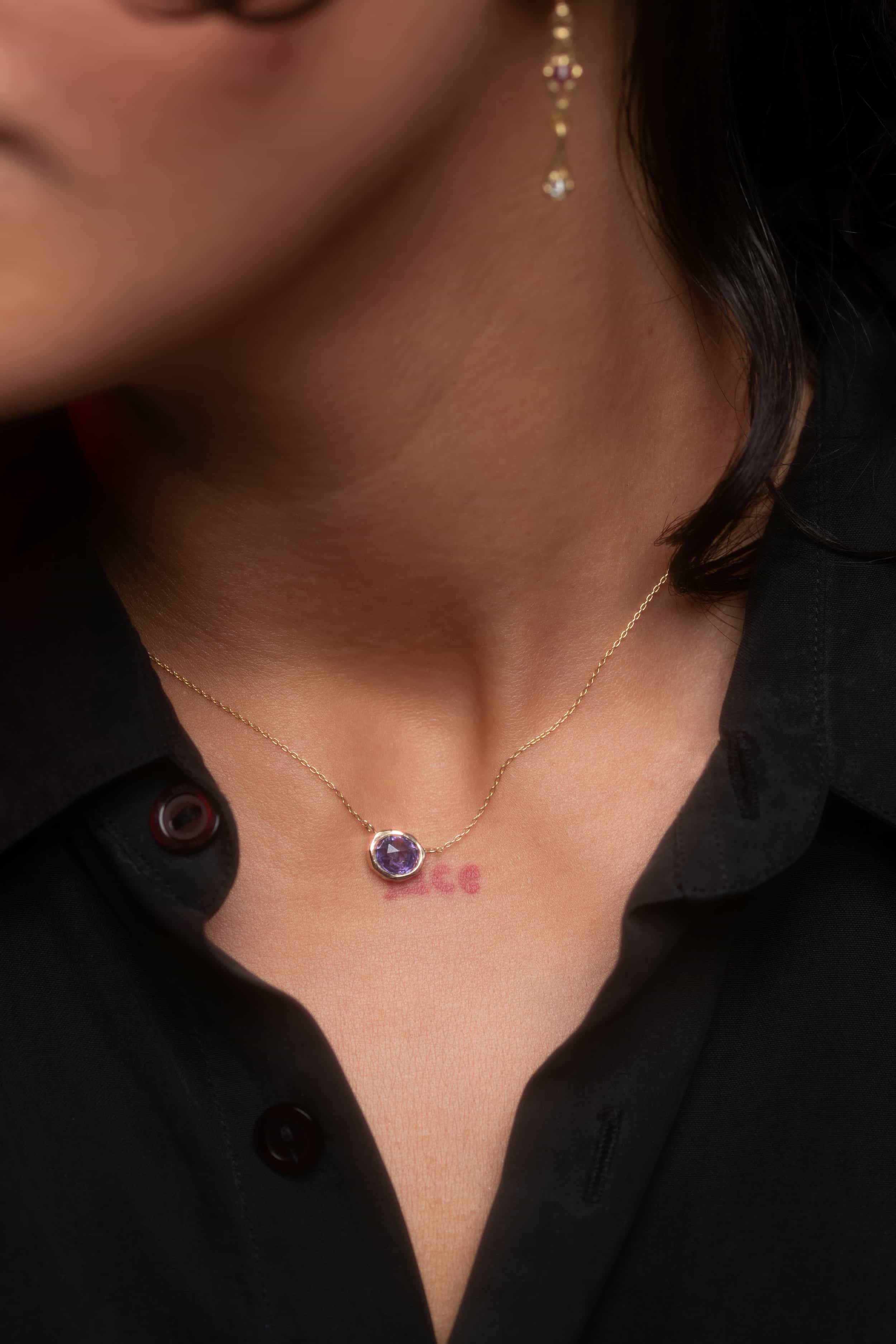 Pebble / Tanzanite Freeform Pendant - Image 3