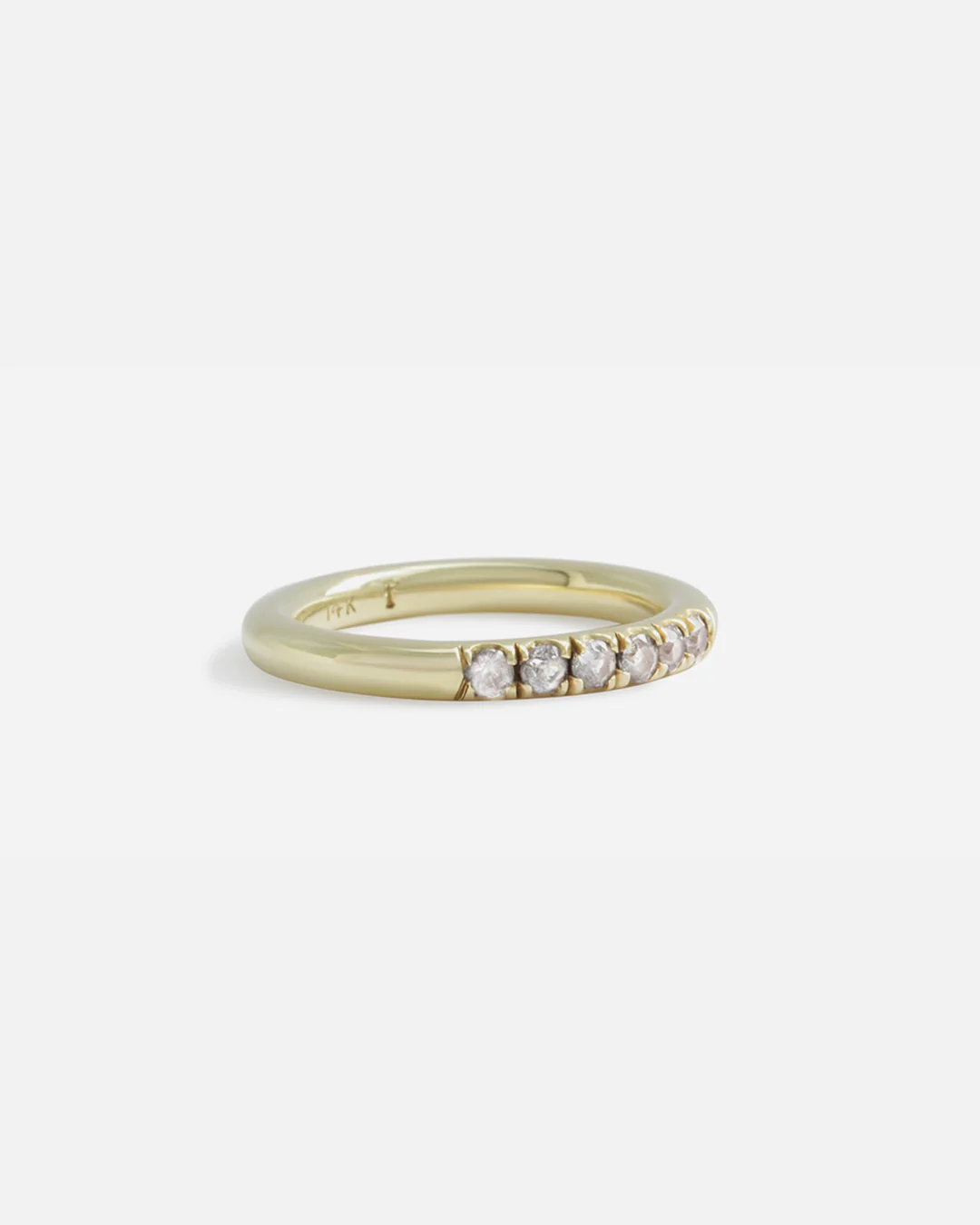 Round Band / Pave 6 Grey Diamonds - Image 3