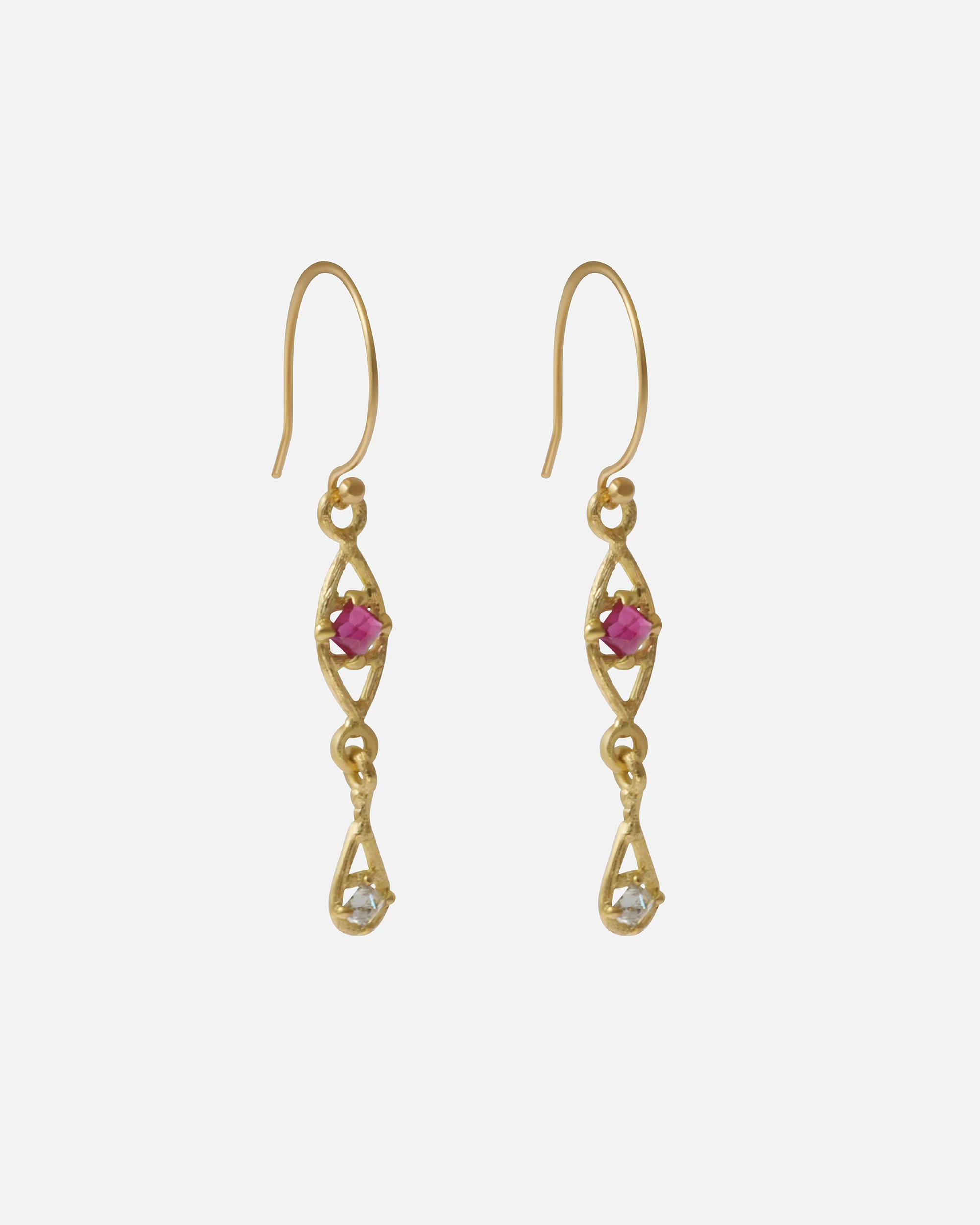 Silk / Pyramid Ruby Earrings - Image 2