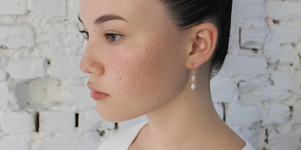 Skull Double Drop Earrings - Image 3
