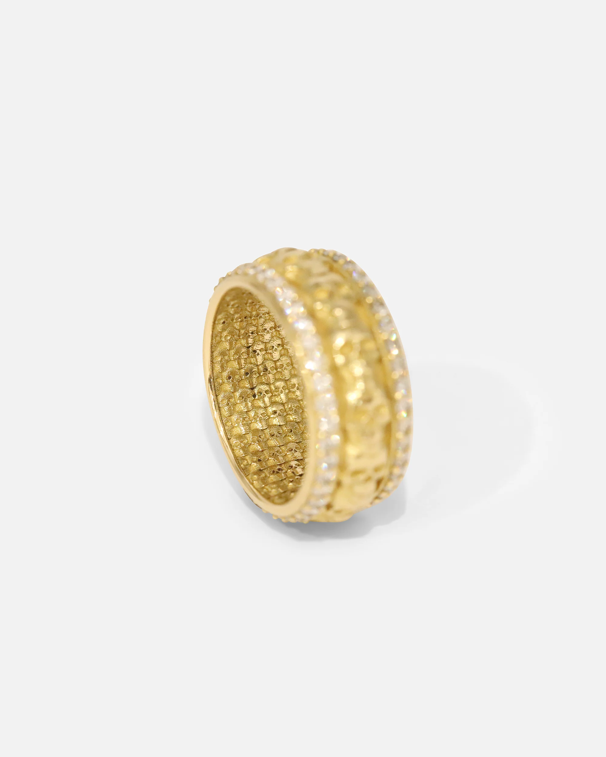 Skulls In A Line Band / Pave White Diamonds - Image 3