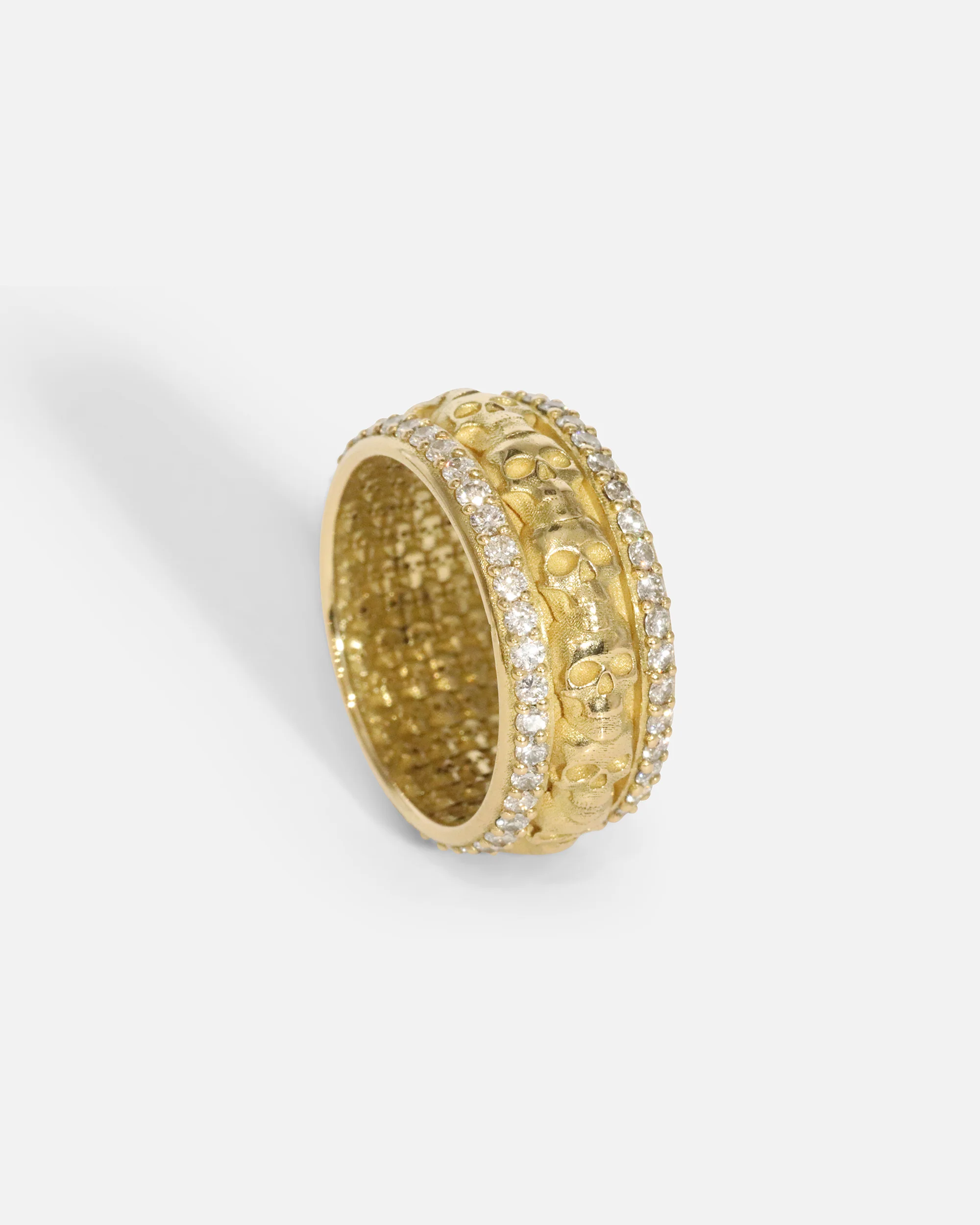 Skulls In A Line Band / Pave White Diamonds - Image 4