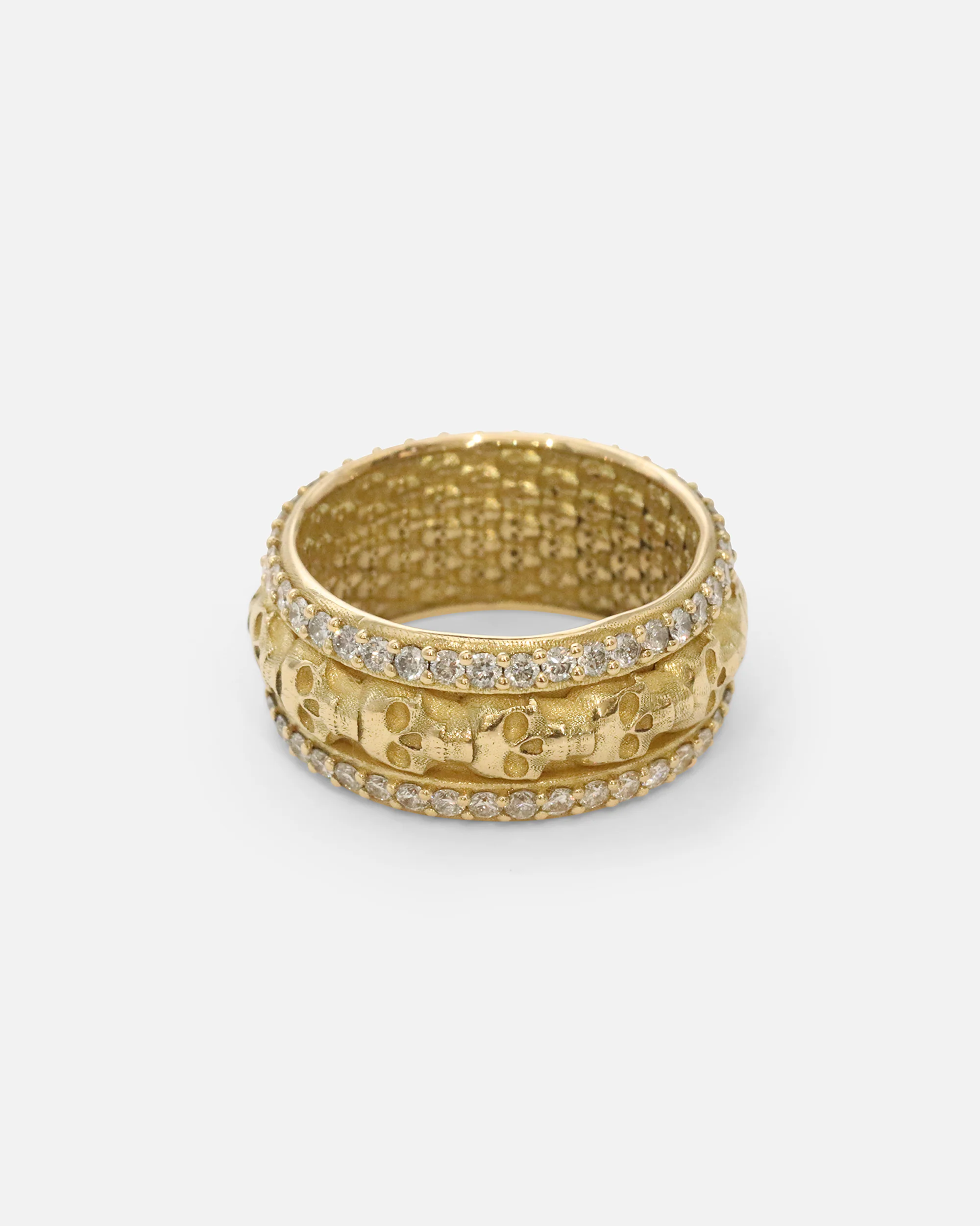 Skulls In A Line Band / Pave White Diamonds - Image 5