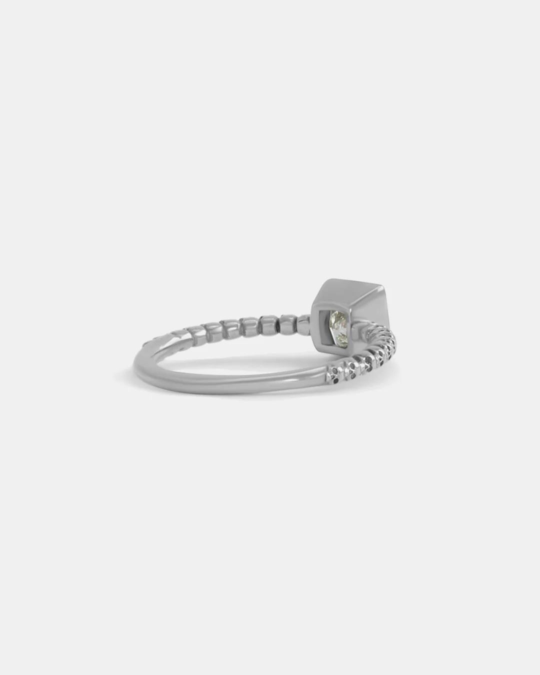Square Bezel Skull Shank / White Diamond - Image 3