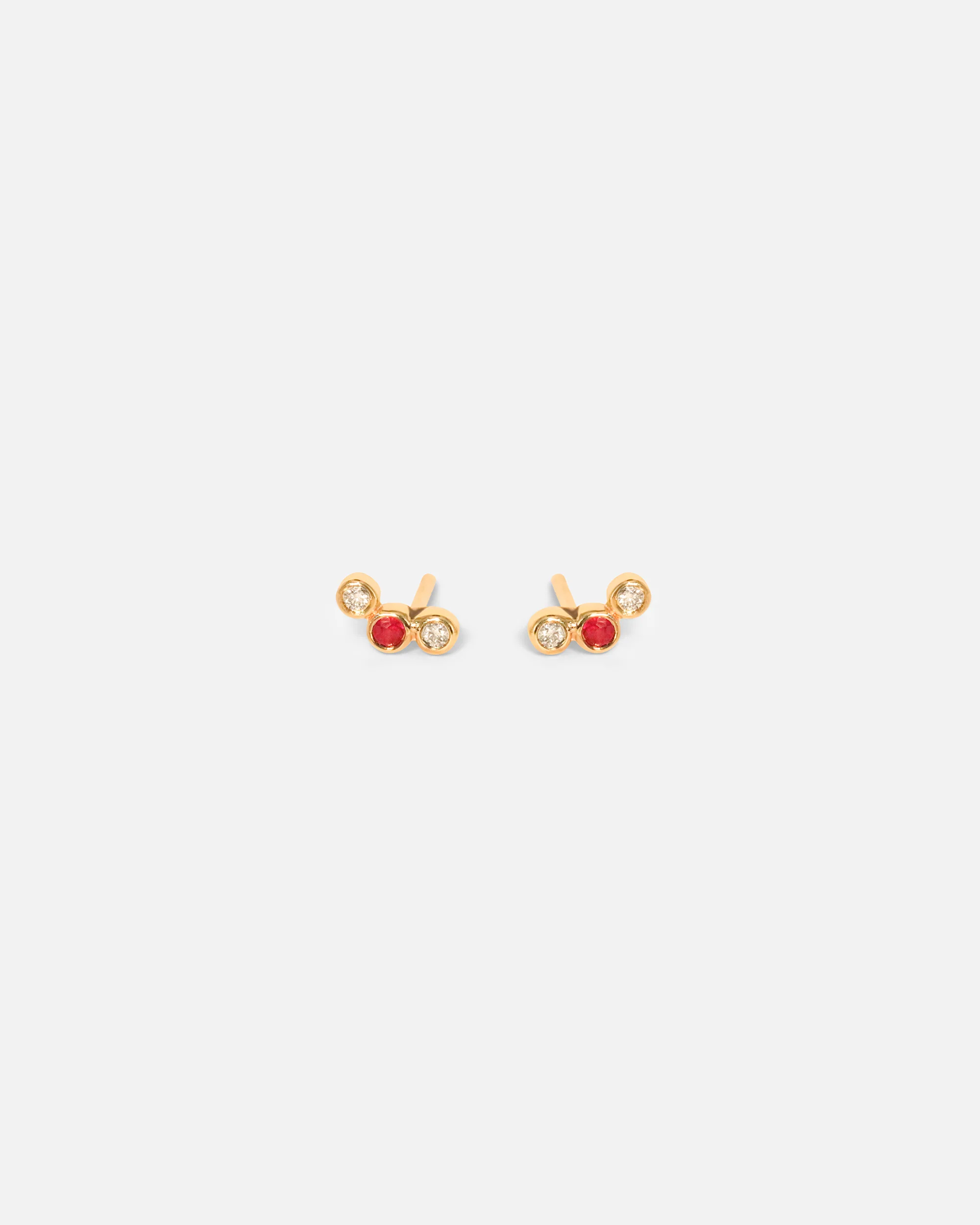 Three Bezel Set Studs