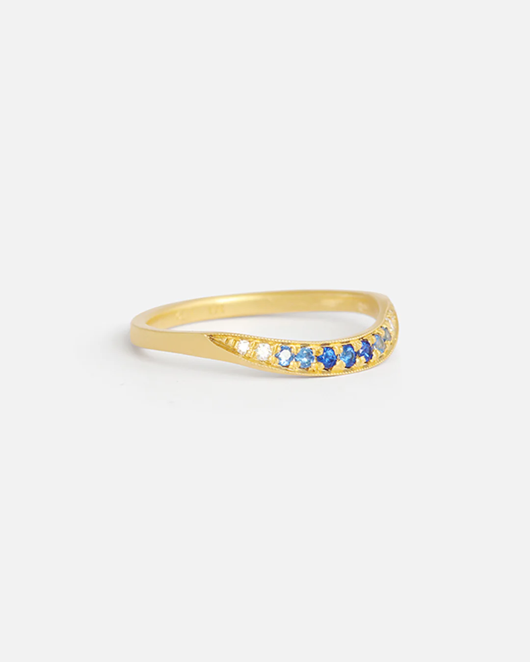 Bright Cut U Band / Sapphires - Image 3
