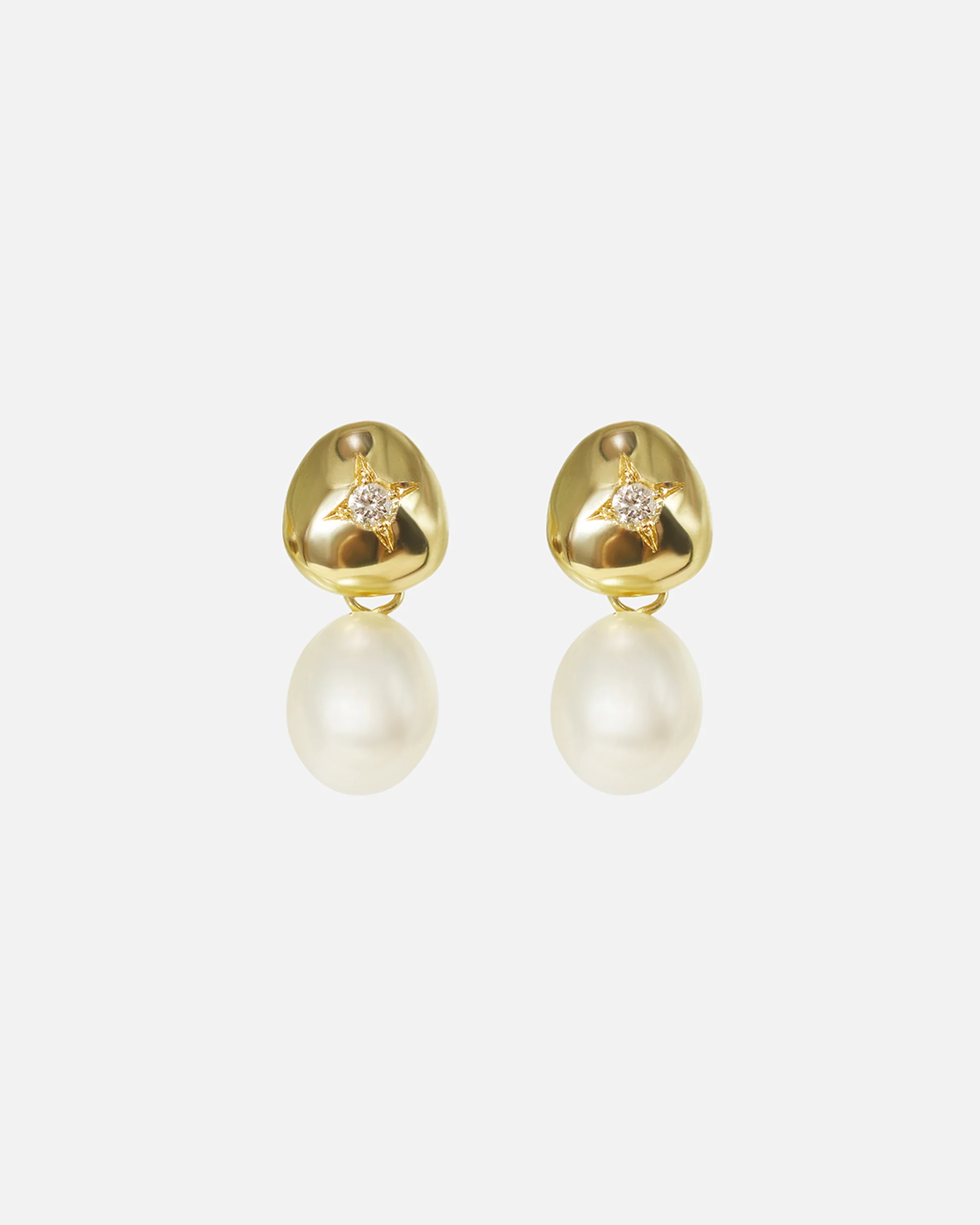 Umi / Button Triangle Earrings