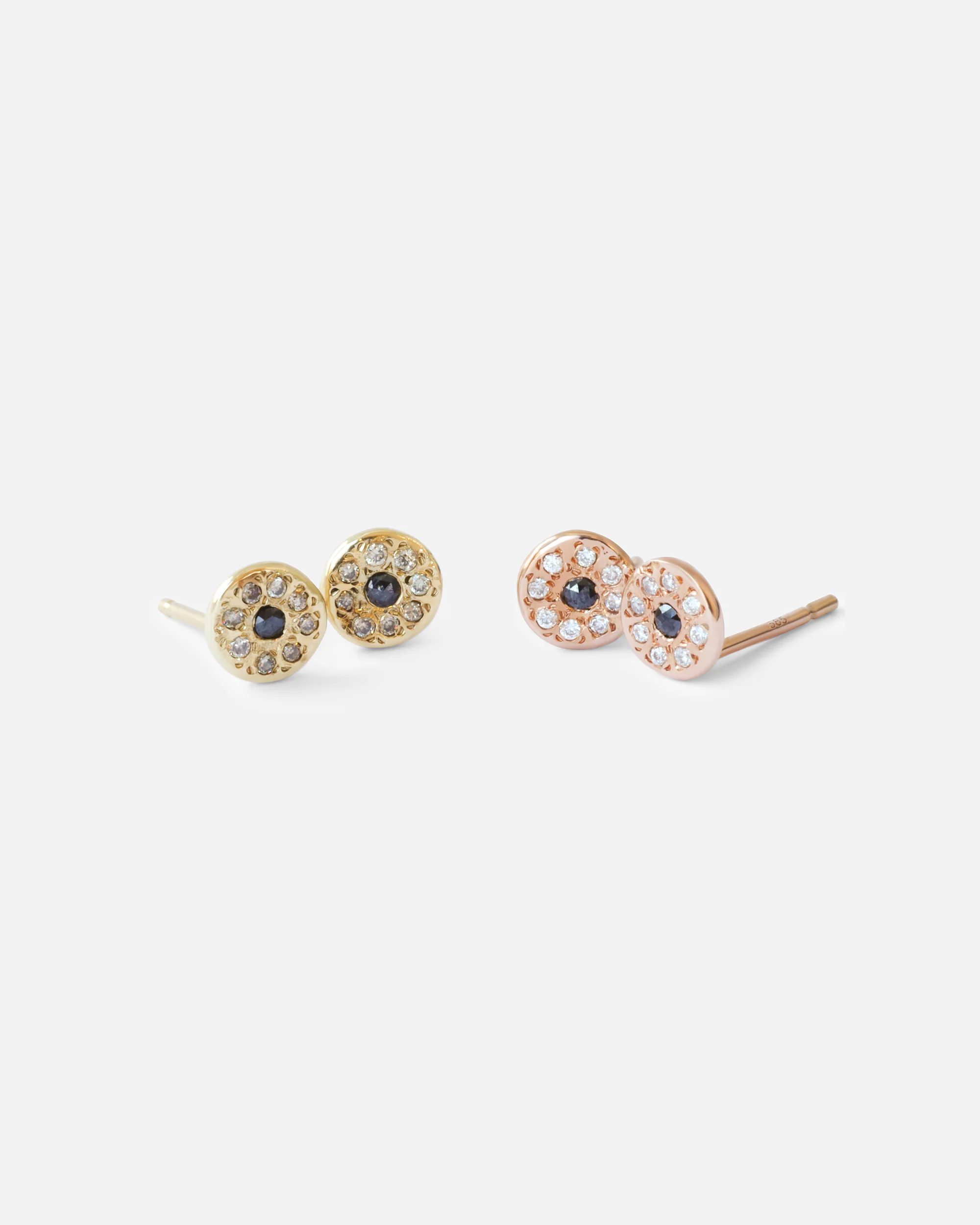 White & Black Diamond Disk / Yellow Studs - Image 4